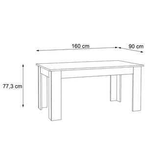 Eettafel Timber Wit/Concrete look - Breedte: 160 cm