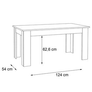 Esstisch Timber Weiß / Beton Dekor - Breite: 160 cm