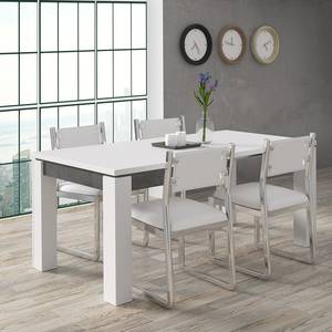 Table Boneo Blanc brillanc / Gris foncé / Blanc