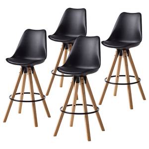 Chaise de bar ALEDAS coque en plastique Noir - Lot de 4