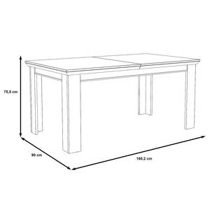 Table Kimbark (extensible) - Imitation pin blanc