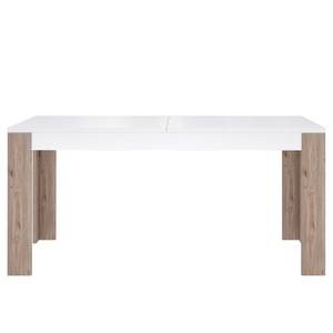 Table Wilander (extensible) - Blanc brillant / Blanc / Imitation chêne argenté