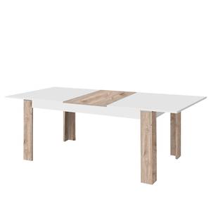 Table Wilander (extensible) - Blanc brillant / Blanc / Imitation chêne argenté