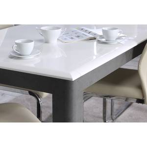 Tavolo da pranzo Wilander (allungabile) - Effeto cemento / Bianco - Larghezza: 160 cm