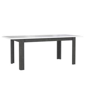 Table Wilander (extensible) - Imitation béton / Blanc - Largeur : 160 cm