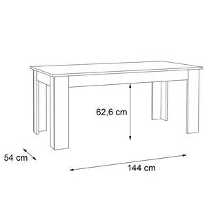 Eettafel Timber Wit/Sonoma eikenhouten look - Breedte: 180 cm