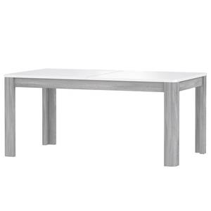 Table Toscana (extensible) - Blanc brillant / Imitation chêne gris