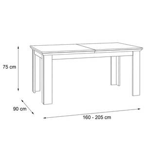 Table Woody (extensible) - Imitation pin blanc