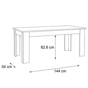 Eettafel Timber Wit/Concrete look - Breedte: 180 cm