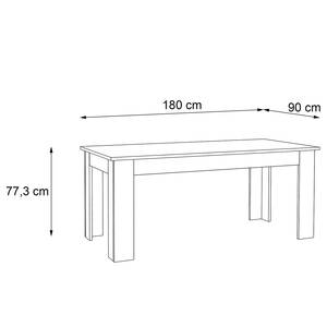 Esstisch Timber Weiß / Beton Dekor - Breite: 180 cm