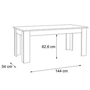 Eettafel Timber Wit/Concrete look - Breedte: 180 cm