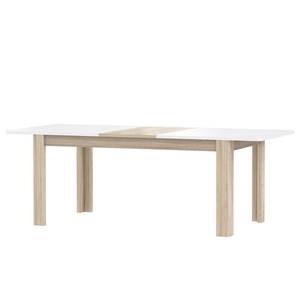 Table Toscana (extensible) - Blanc brillant / Imitation chêne de Sonoma