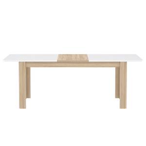 Table Toscana (extensible) - Blanc brillant / Imitation chêne de Sonoma