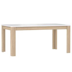 Table Toscana (extensible) - Blanc brillant / Imitation chêne de Sonoma