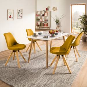 Chaises capitonnées Aledas II Tissu Cors: Jaune curry - Lot de 4