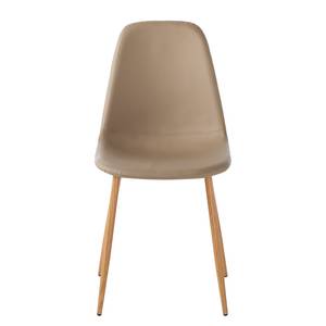 Gestoffeerde stoel Iskmo (2-delige set) - kunstleer - Taupe - Set van 4