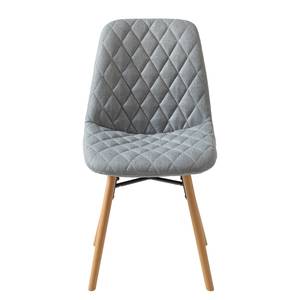Gestoffeerde stoel Farelas 2-delige set- - geweven stof/massief beukenhout - Geweven stof Cors: Granietkleurig - 4-delige set