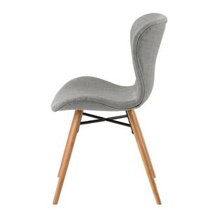 Chaises capitonnées Livaras Tissu Radis: Gris clair - Lot de 4