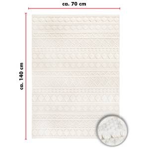 Tapis en laine Hägga Laine - Crème - 70 x 140 cm