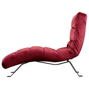 Ligfauteuil Kasson fluweel - Velours Onoli: Bordeaux - Zwart