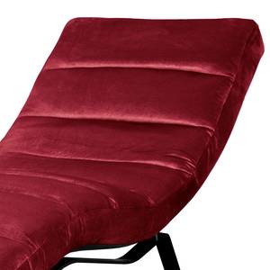 Ligfauteuil Kasson fluweel - Velours Onoli: Bordeaux - Zwart