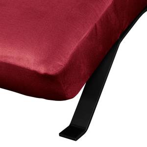 Ligfauteuil Kasson fluweel - Velours Onoli: Bordeaux - Zwart