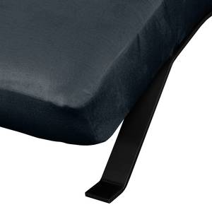 Ligfauteuil Kasson fluweel - Velours Onoli: Donkerblauw - Zwart