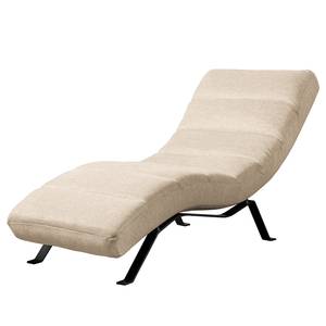 Chaise longue Kasson Tessuto - Tessuto Urda: cappuccino - Nero