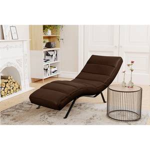 Chaise longue Kasson Vera pelle - Vera pelle Nadra: marrone scuro - Nero