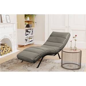 Chaise longue Kasson Vera pelle - Vera pelle Nadra: grigio - Nero