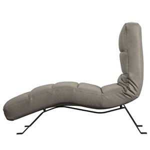 Chaise relax Kasson cuir véritable - Cuir Nadra: Gris - Noir