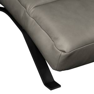 Chaise longue Kasson Vera pelle - Vera pelle Nadra: grigio - Nero