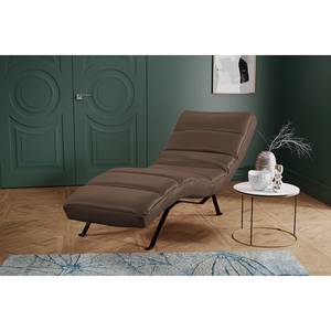 Chaise relax Kasson cuir véritable - Cuir Domna: Marron - Noir