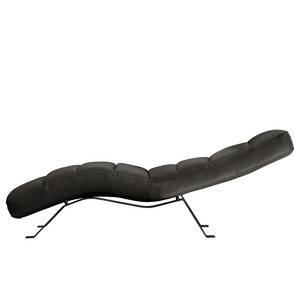 Chaise relax Kasson cuir véritable - Cuir Nadra: Noir - Noir