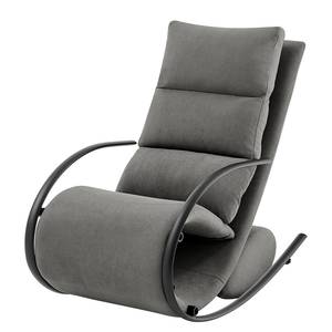 Fauteuil de relaxation Calcha Microfibre - Microfibre Gea: Gris - Avec repose-pieds