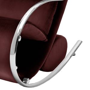 Fauteuil de relaxation Calcha Velours - Velours Fibi: Bordeaux - Avec repose-pieds