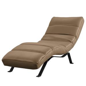 Chaise relax Kasson cuir véritable - Cuir Domna: Nougat - Noir