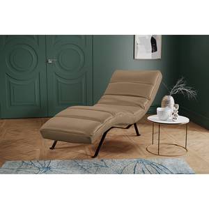 Chaise relax Kasson cuir véritable - Cuir Domna: Nougat - Noir