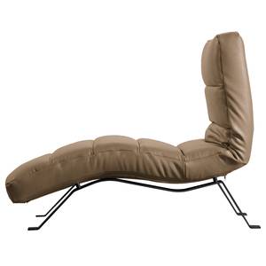 Chaise longue Kasson Vera pelle - Vera pelle Domna: torrone - Nero