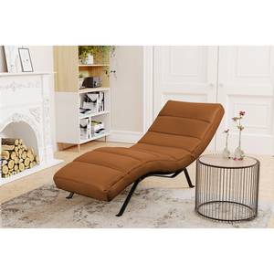 Chaise longue Kasson Vera pelle - Vera pelle Nadra: cognac - Nero