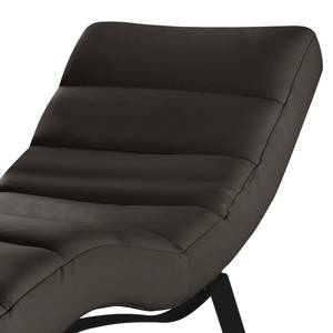 Chaise longue Kasson Vera pelle - Vera pelle Mabel: marrone scuro - Nero