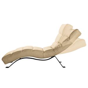 Chaise longue Kasson Vera pelle - Vera pelle Mabel: beige - Nero