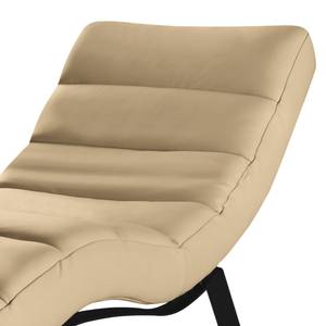 Chaise longue Kasson Vera pelle - Vera pelle Mabel: beige - Nero