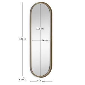 Spiegel Canning metaal - mat goudkleurig - Hoogte: 100 cm