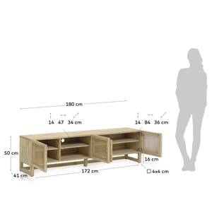 Tv-meubel Risley massief mindihout/rotan