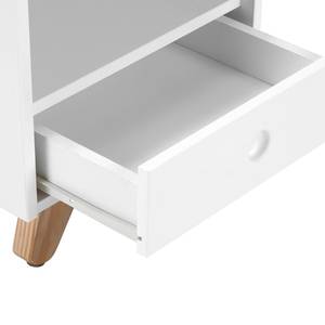 Table de chevet Kimi Blanc - Bois manufacturé - En partie en bois massif - 40 x 40 x 35 cm