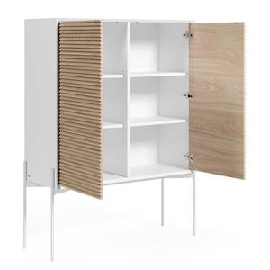 Highboard Maredale massief essenhout - wit/essenhout