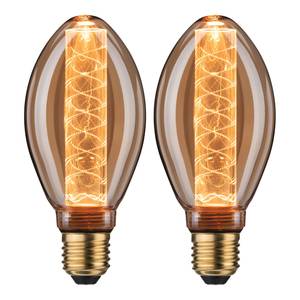 LED-lamp Denver (set van 2) transparant glas/metaal - 2 lichtbronnen