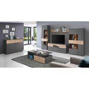 Tv-meubel Corey met verlichting - eikenhouten look/grijs - Breedte: 150 cm