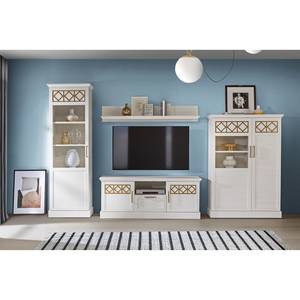 Highboard Azurita witte pijnboomhouten look/goudkleurig